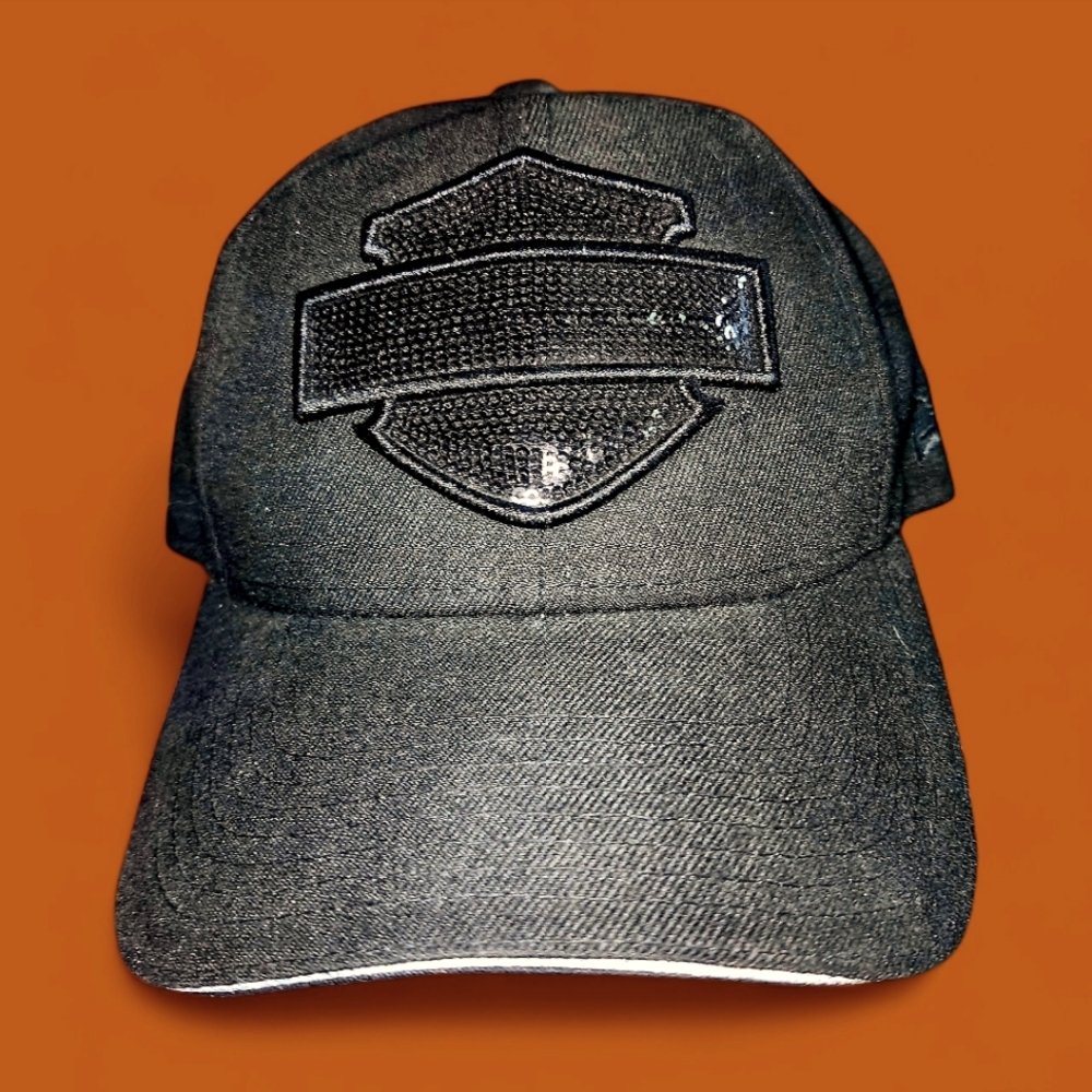 Harley-Davidson Black Sequin Shield Baseball Cap